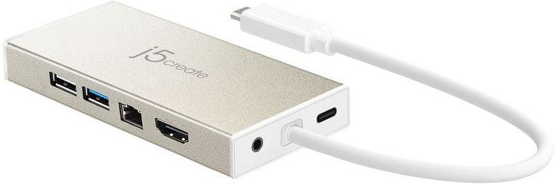 j5 CREATE USB 3.1 Type-C Mini Dock with Full Functionality USB Adapter  (Gold)