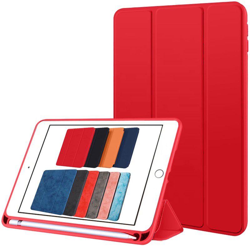 DuraSafe Cases Front & Back Case for iPad 9.7 Inch 5 / 6 [iPad 5th 6th Gen ][ A1893 A1954 A1822 A1823 ] TriFold Pencil Holder Cover  (Red, Dual Protection)