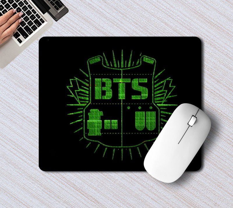 NH10 DESIGNS BTS LOGO BTS ARMY Printed Rectangle Gaming Mousepad For Laptop, PC - BTSRMP 52 Mousepad  (Multicolor)