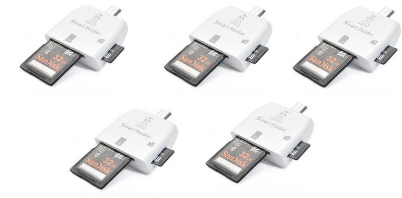 OLECTRA Pack of 5 Zetta Series MICRO USB TF/SD OTG SMART Card Reader (White) Card Reader  (White)