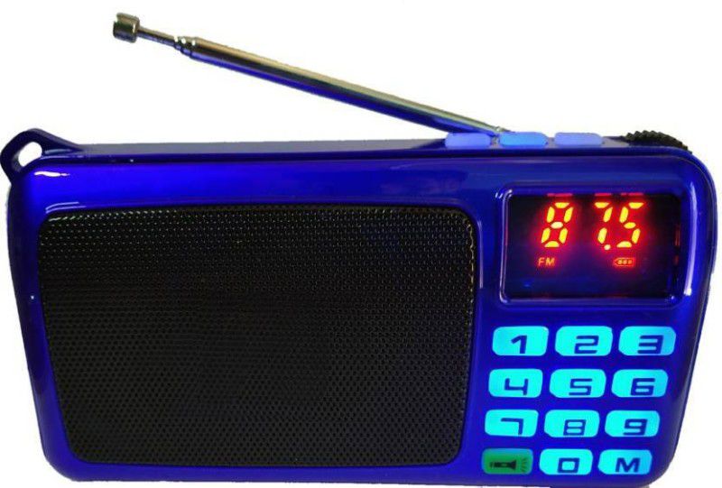 GLOWISH Portable Mini FM Radio Speaker Music Player TF Card USB For PC Phone with LED Display FM Radio  (Multicolor)