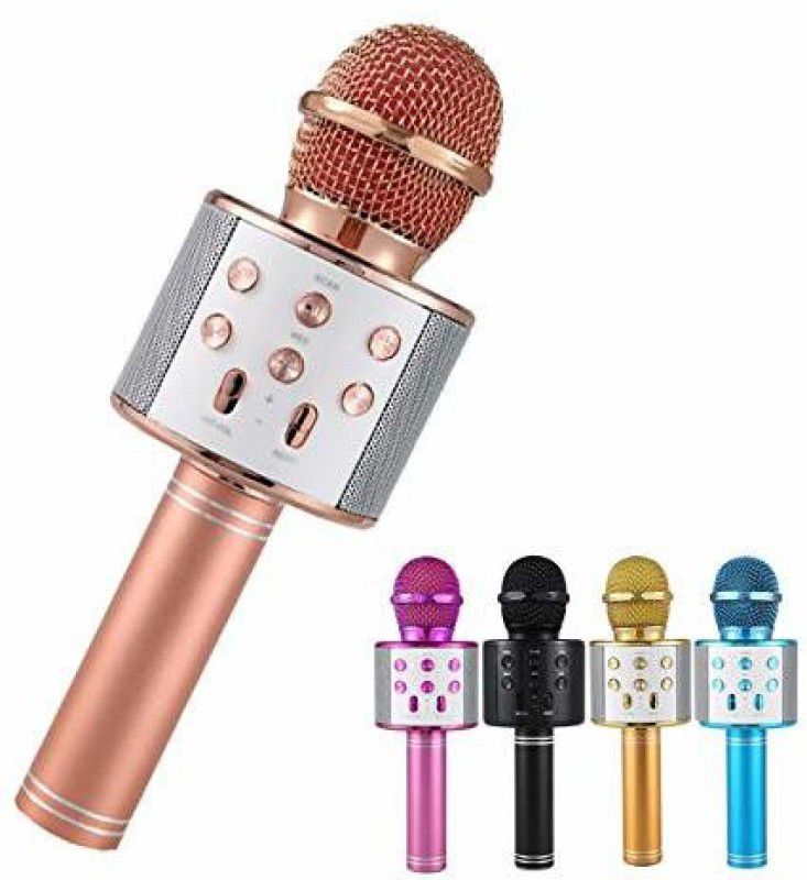 Noomi creation 74654 Microphone Wireless Bluetooth Microphone Connection Player Speaker 2-in1 (Gold) WIRELESS (Multicolor)  (Gold)