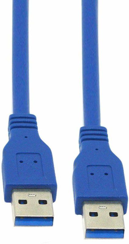 ATEKT Power Sharing Cable 1 m Type A Male to Type A Male Cable for Data Transfer Hard Drive Enclosures, Printer, Modem, Cameras Printer, Modem, Cameras 1 MTR Blue PACK OF 1  (Compatible with DVR, TV, Blue, One Cable)