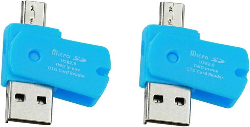OLECTRA Pack of 2 USB 2.0 TWO IN ONE Micro SD OTG ADAPTOR Card Reader (Multicolor) Card Reader  (Blue)
