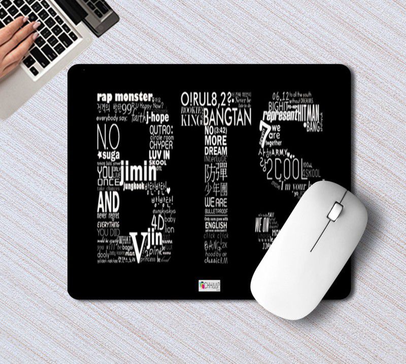 NH10 DESIGNS BTS LOGO BTS ARMY Printed Rectangle Gaming Mousepad For Laptop, PC - BTSRMP 46 Mousepad  (Multicolor)