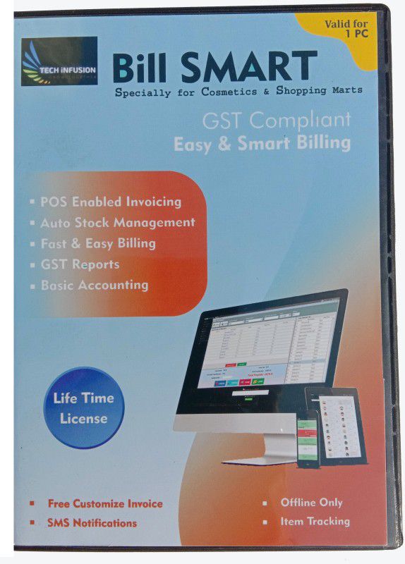 Bill Smart Billing Software for Cosmetic & Shopping Marts  (10 Year)