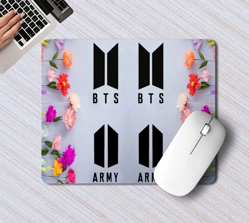 NH10 DESIGNS BTS LOGO BTS ARMY Printed Rectangle Gaming Mousepad For Laptop, PC - BTSRMP 11 Mousepad  (Multicolor)