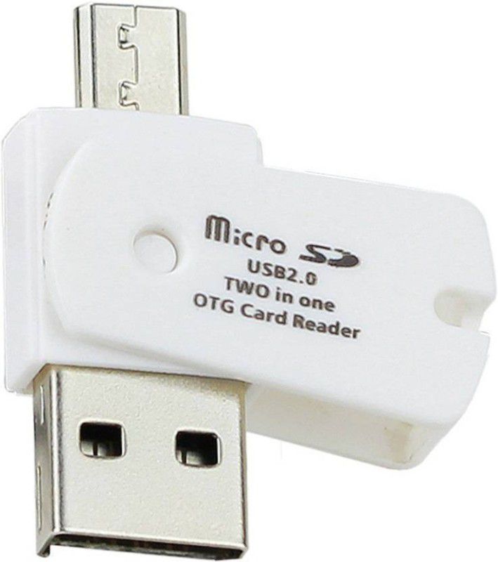 OLECTRA MICRO SD/SDHC USB 2.0 TWO IN ONE OTG CARD READER ANDROID USB Adapter (White) Card Reader  (White)