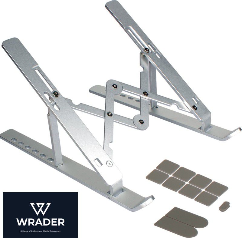 WRADER Aluminium Laptop Stand Adjustable Aluminum Laptop Stand Notebook Stand Compatible with All 10 inch to 15.6 inch Laptops and Tablets Laptop Stand