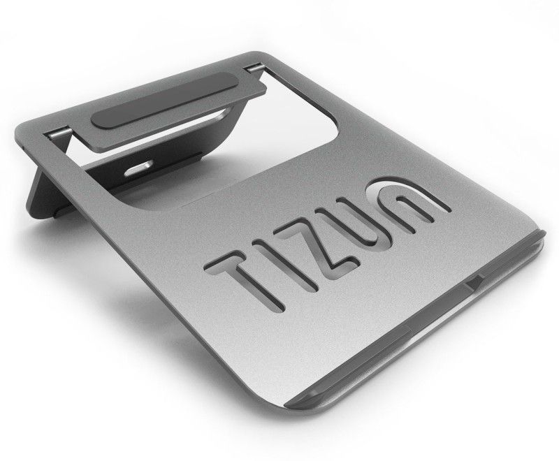 Tizum Foldable Anodized Aluminum Lightweight Ergonomic, Air Vented Multi-Function TZ-ATS-SLVR Laptop Stand