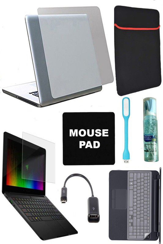 A1 SQUARE 8in1 combo set of full laptop protector accessories for 15.6 inch laptops Combo Set  (TRANSPARENT)