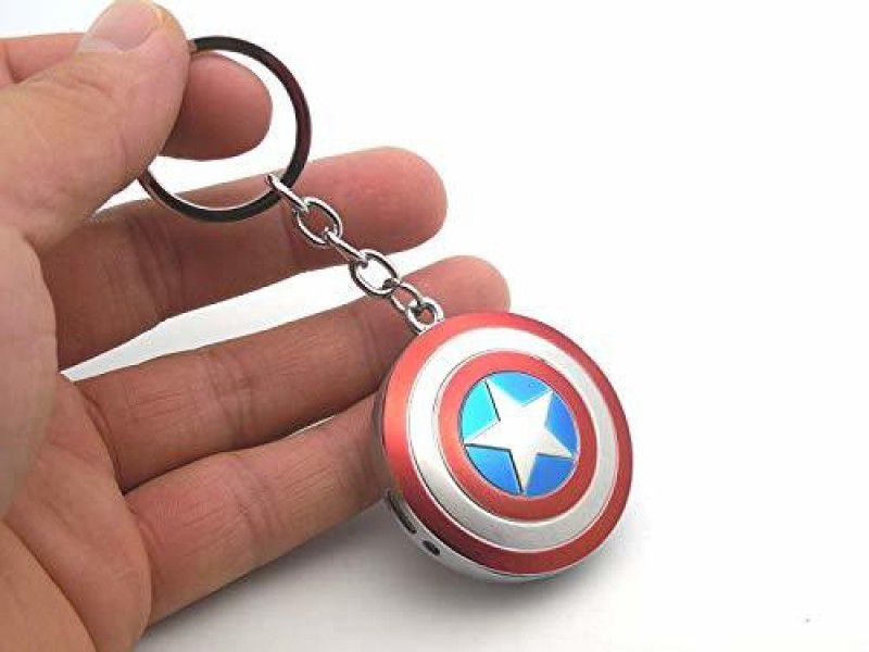 Explorer Perfect Gifting Purpose For Cigarette Lovers | Windproof And Flameless mini Pocket Size lighter ™ Captain America Sheild Avengers Rechargeable USB Lighter Keychain | Cigarette Lighter, USB Cable  (Red Golden)
