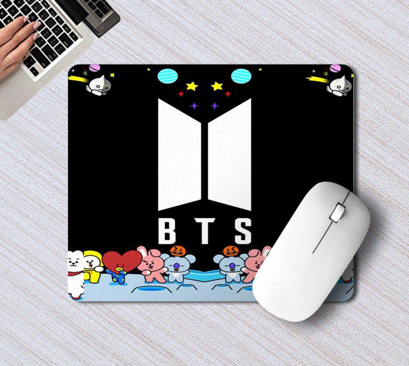NH10 DESIGNS BTS LOGO BTS ARMY Printed Rectangle Gaming Mousepad For Laptop, PC - BTSRMP 44 Mousepad  (Multicolor)
