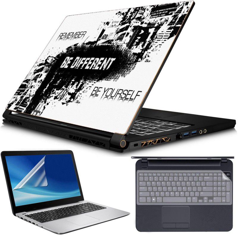 A1 SQUARE 3IN1 BE DIFFERENT LAPTOP SKIN COMBO FOR 15.6INCH LAPTOP BUBBLE LAPTOP SKIN Combo Set  (White)