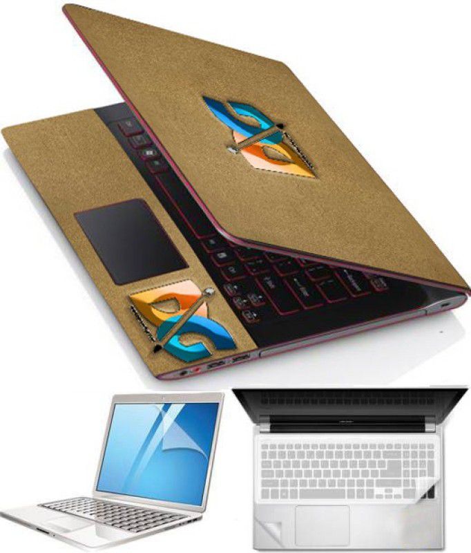 A1 SQUARE DC-329 LAPTOP SKIN FULL PANNEL WITH SCREEN GUARD AND KEYGUARD 15.6 INCH Combo Set  (Multicolor)