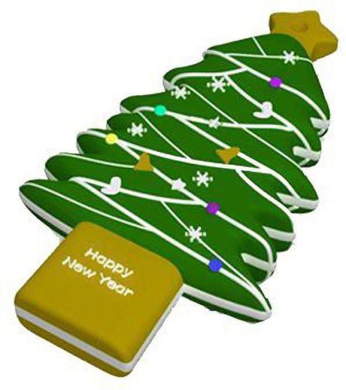microware 16GB Fancy Christmas Tree Shape Pendrive (Green) 16 GB Pen Drive  (Green)