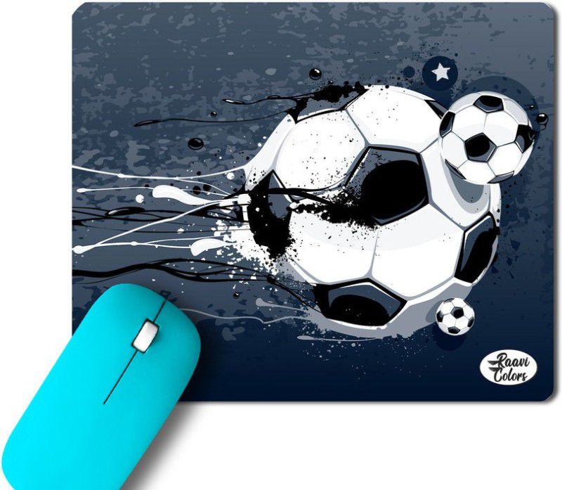 Raavi colors football Printed Non-Slippery Rubber base Rectangle Mousepad  (Grey)