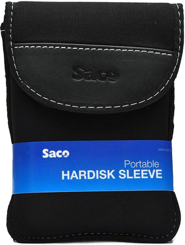 Saco Fit HDD Black45 4 inch External Hard Drive Sleeve  (For WDElementsSE1TBUSB3.0HardDrive,Black), Black)