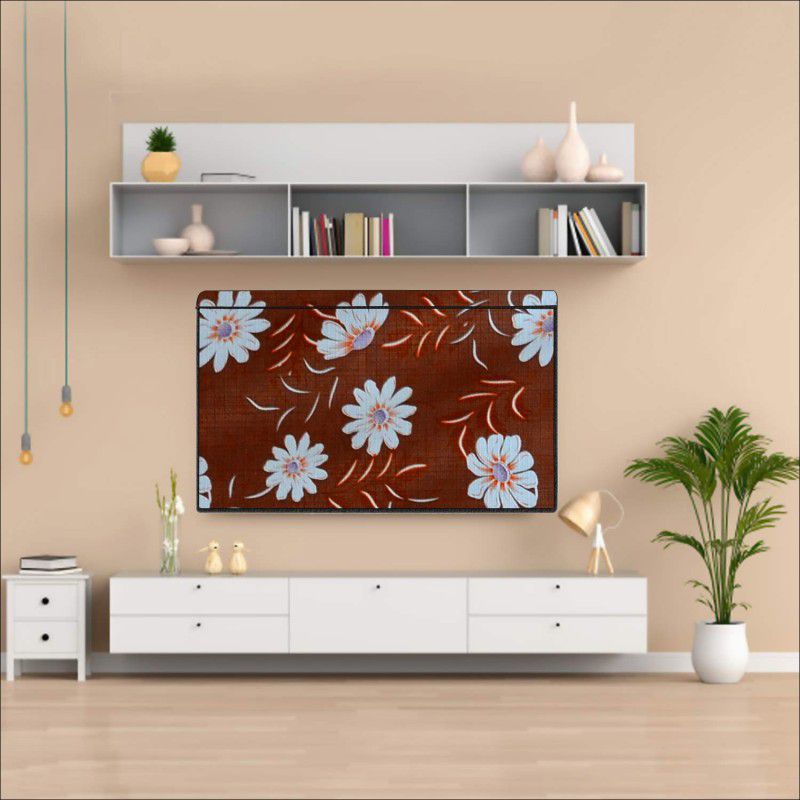 AAVYA UNIQUE FASHION AUF 43 inch LCD/LED TV Cover/Dust Proof for 43 inch TV/LCD/LED Monitor - AUF43LED15  (White,ColorfulFlower)