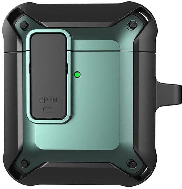 Antonia Pouch for The cover perfectly Compatible with Air Pods Gen 1 & 2  (Green, Black, Waterproof)