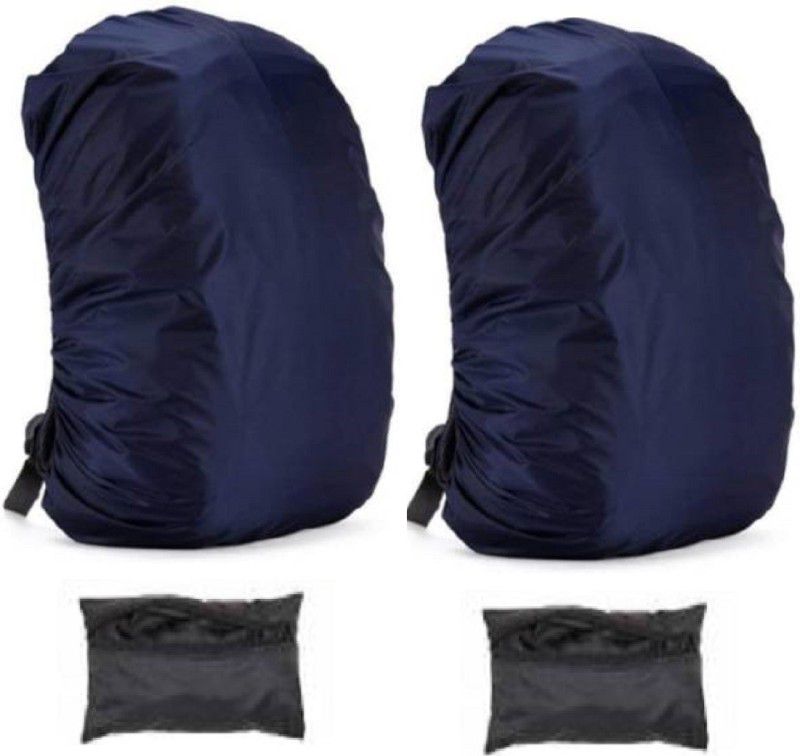 ERetailMart Bag Cover for Rain Dust Proof, Waterproof Blue Pack of 2 Dust Proof, Waterproof Laptop Bag Cover, School Bag Cover, Luggage Bag Cover, Trekking Bag Cover  (M Pack of 2)