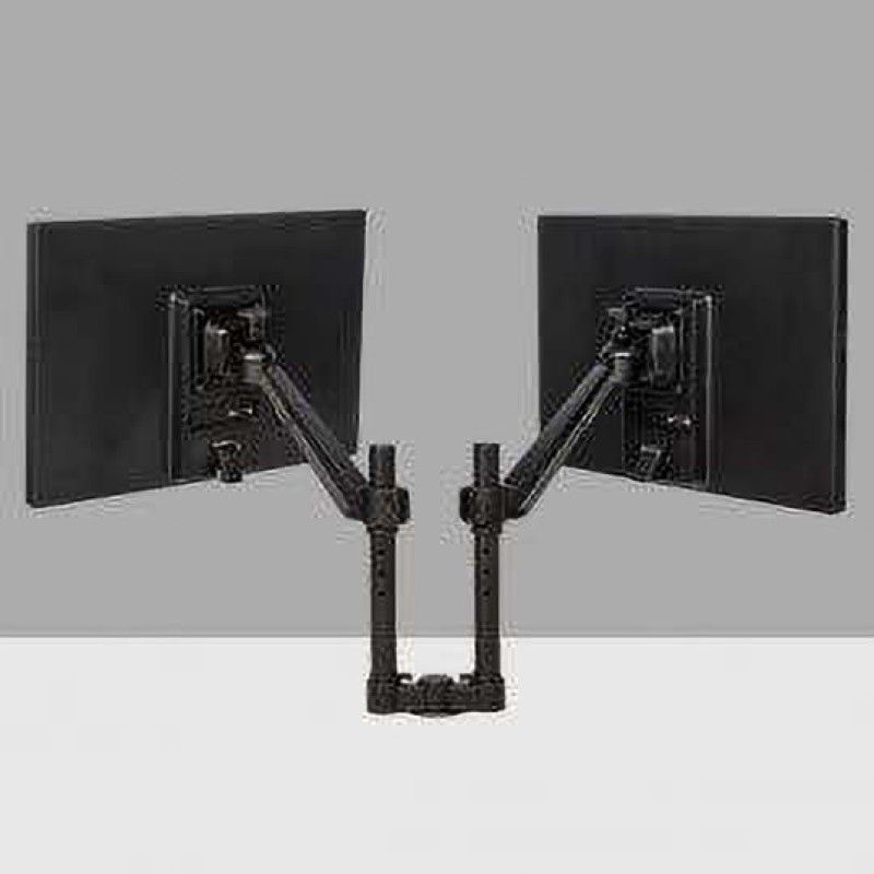 Akmosys Hardware Monitor Flat Screen Holder - Double ARM (Black) Desk Mount Monitor Arm