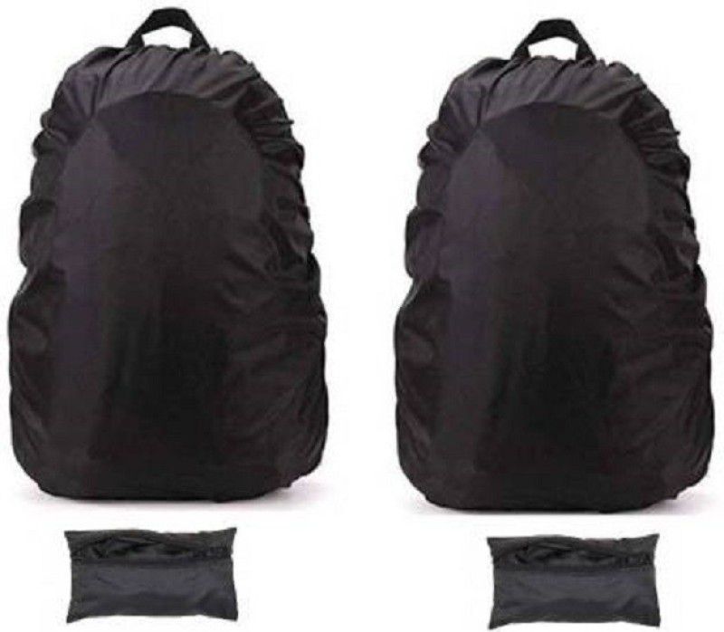 ERetailMart Bag Cover for Rain Dust Proof, Waterproof Black Pack of 2 Dust Proof, Waterproof Laptop Bag Cover, School Bag Cover, Luggage Bag Cover, Trekking Bag Cover  (M Pack of 2)