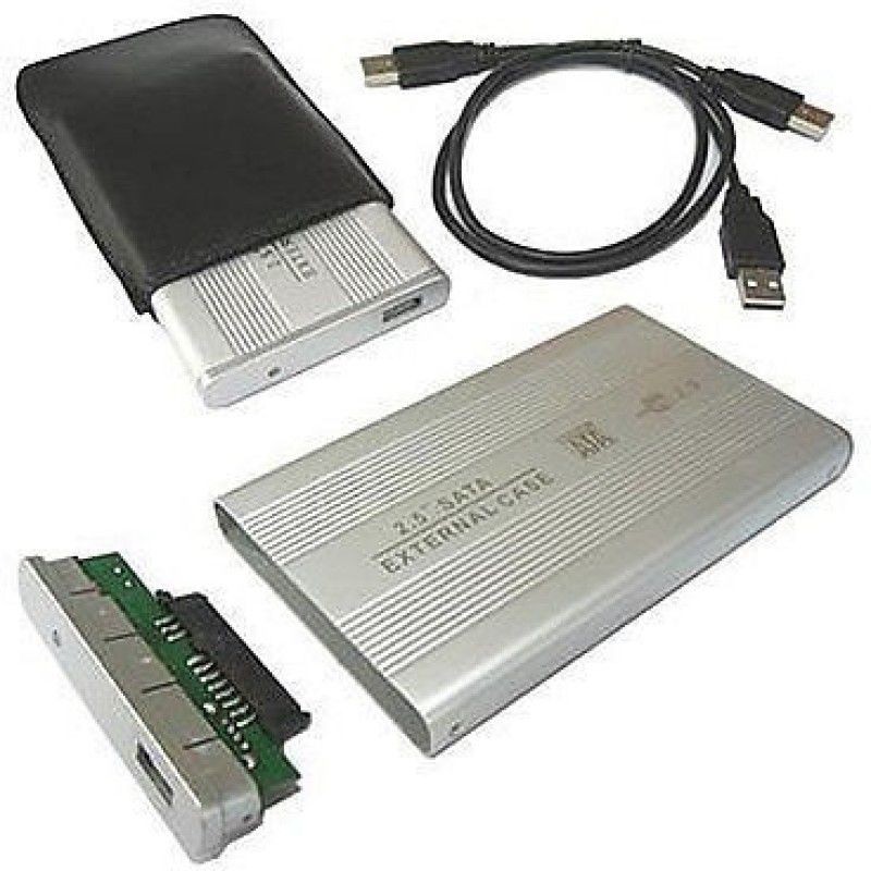 AVB TB Silver External portable Sata Casing Hard Disk case Usb 2.0 2.5 inch External Hard Drive enclosure  (For Laptop Hard Disk, Silver)