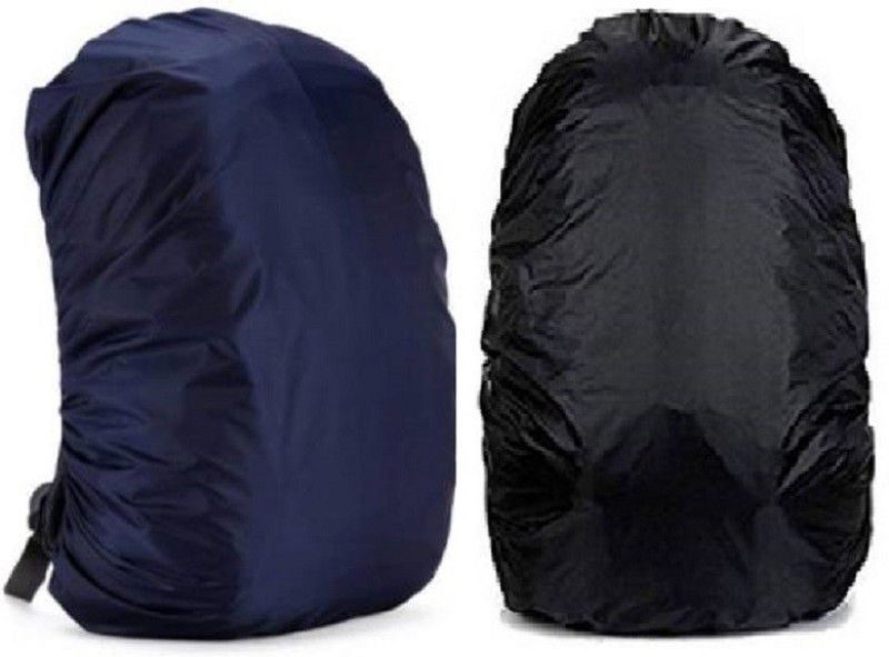 ERetailMart Bag Cover for Rain Dust Proof, Waterproof Black and Blue Pack of 2 Dust Proof, Waterproof Laptop Bag Cover, School Bag Cover, Luggage Bag Cover, Trekking Bag Cover  (M Pack of 2)