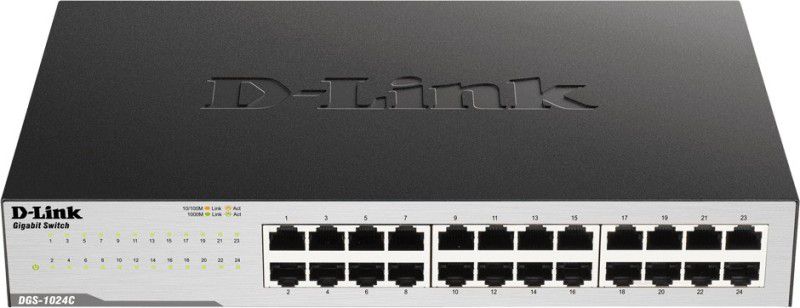 D-Link 24 PORT 10/100/1000 MB Network Switch  (Black)