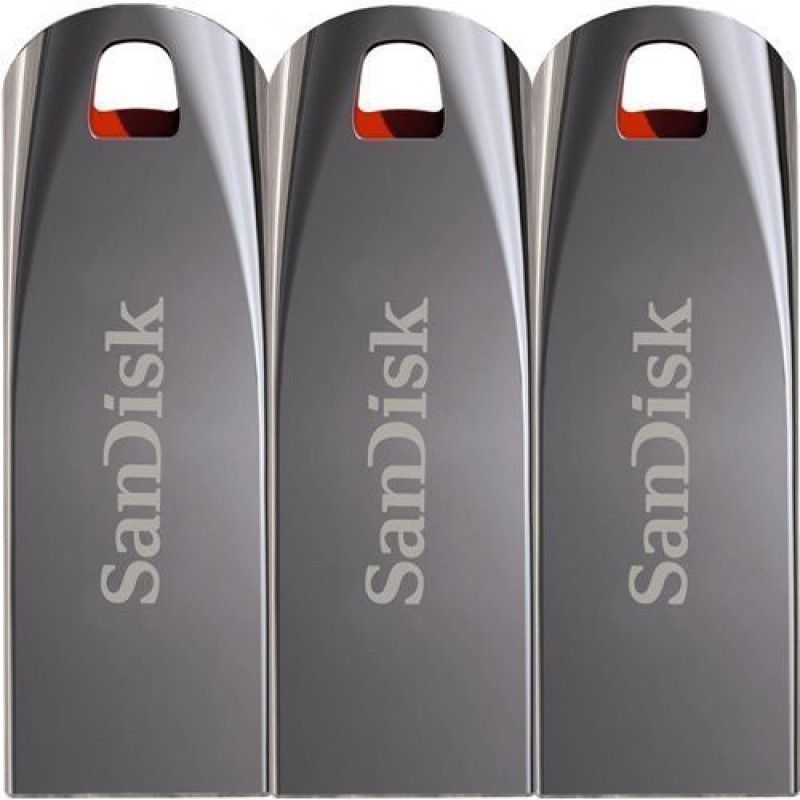 SanDisk Cruzer Force Combo Pack of-3 16 GB Pen Drive  (Silver, Red)
