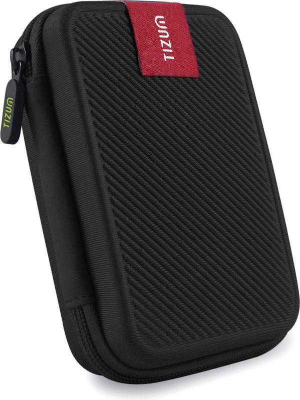 Tizum Pouch for 2.5" External Hard Drive (Double Padded)  (Black, Shock Proof, Pack of: 1)