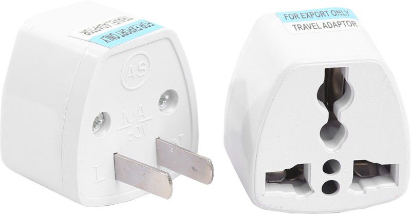 HI-PLASST 2-Prong Universal Electrical AC Wall Plug Adapter Type A Worldwide Adaptor  (White)