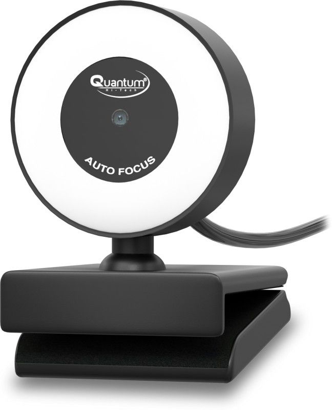 QUANTUM QHM-999RL, Auto Focus Full HD 1080 2.1 MP 30FPS with Built in Mic for PC/Mac/Laptop Video Calling Webcam  (Black)