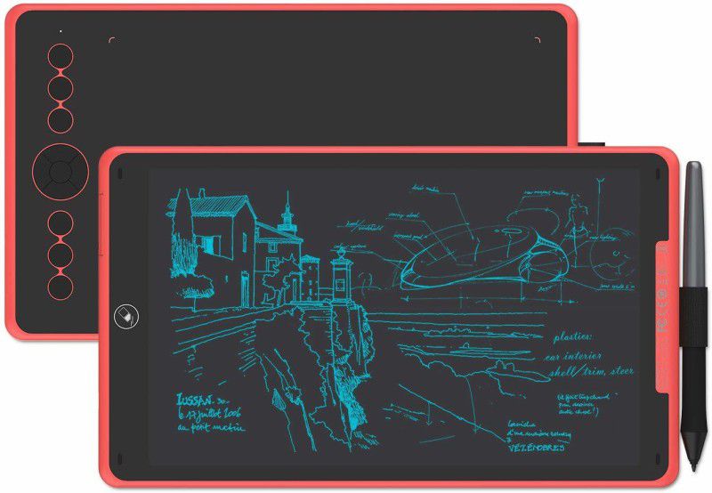 HUION H320M 2019 Dual-purpose Inspiroy Ink 9 x 5 inch Graphics Tablet  (Red, Connectivity - USB)