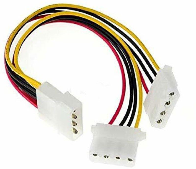 Fexy Power Sharing Cable 0.07 m 4 Pin IDE Power Supply Y Splitter Cable Internal Power Extension Cable for PC, Cooling Fan CD Driver Hard Disk  (Compatible with computer, dvd, writer, Multicolor, One Cable)