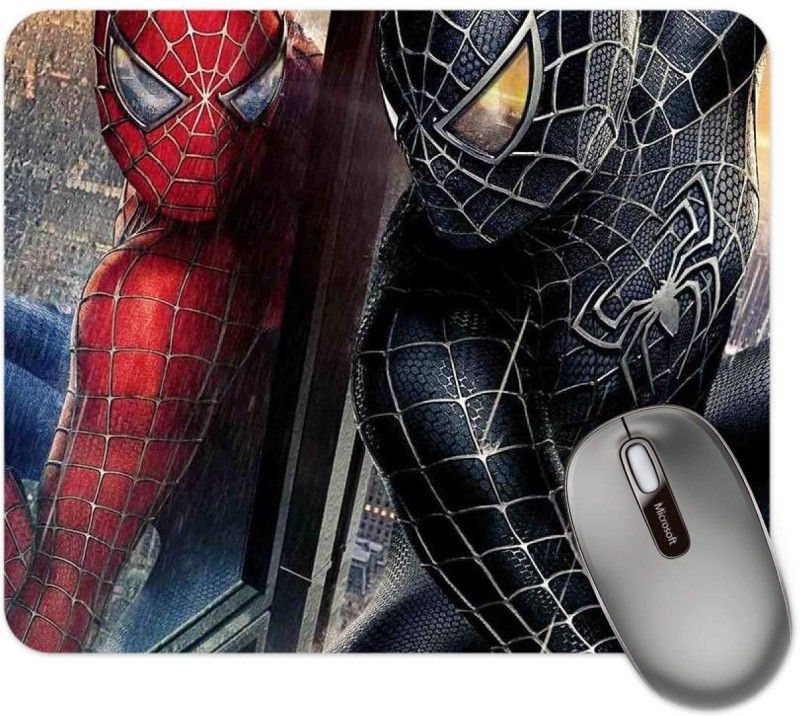ZORI Avengers - Spiderman in Double (Black and RED) Gaming Mouse Pad - Computer Laptop PC| WFH Office | Anti-Skid, Anti-Slip, Rubber Base | Avengers Superhero Mousepad  (Spiderman In Double)