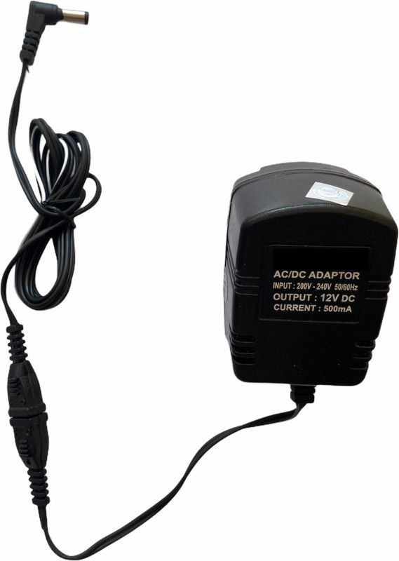 Upix 12V 500mA DC Supply Power Adapter with DC Pin Worldwide Adaptor  (Black)
