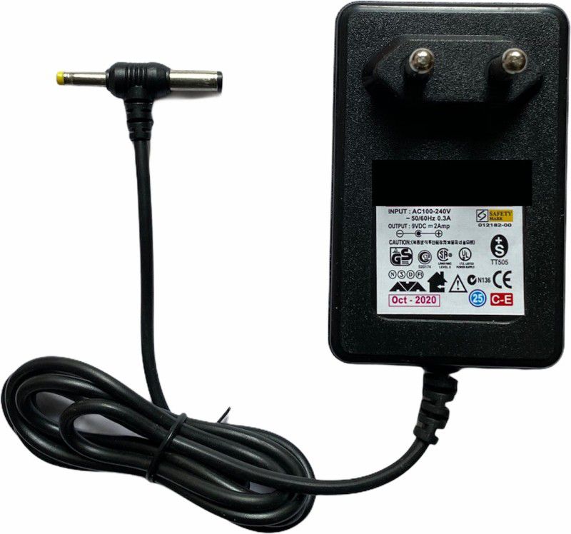 Upix 9V 2A DC Supply Power Adapter with DC & Sony Pin Worldwide Adaptor  (Black)