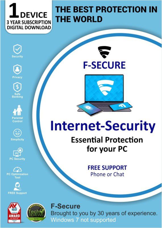 F-Secure 1 PC PC 3 Years Internet Security (Email Delivery - No CD)  (Home Edition)