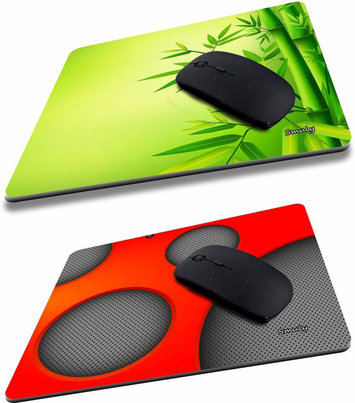 SMULY BAMBOO COMBO (7) Non-Slip I Am Capable of Amazing Things, Motivational Quotes Printed Mouse Pad for Gaming Computer, Laptop, PC Mouse Pad (Multicolor) Mousepad  (Green & Red)