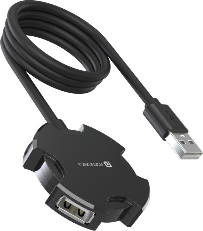 Portronics Mport 4C USB 2.0 Hub with 4USB Ports POR-1572 USB Hub  (Black)