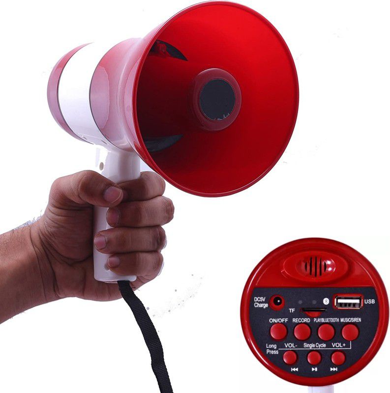 Point Zero ELECTRONICS Bluetooth 75 Watts Handheld Dynamic Megaphone System Talk/Record/Play/Music/Siren Indoor, Outdoor PA System  (30 W)