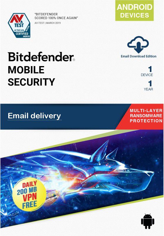Bitdefender 1 Device 1 Year Mobile Security for Android (Email Delivery - No CD)  (Home Edition)