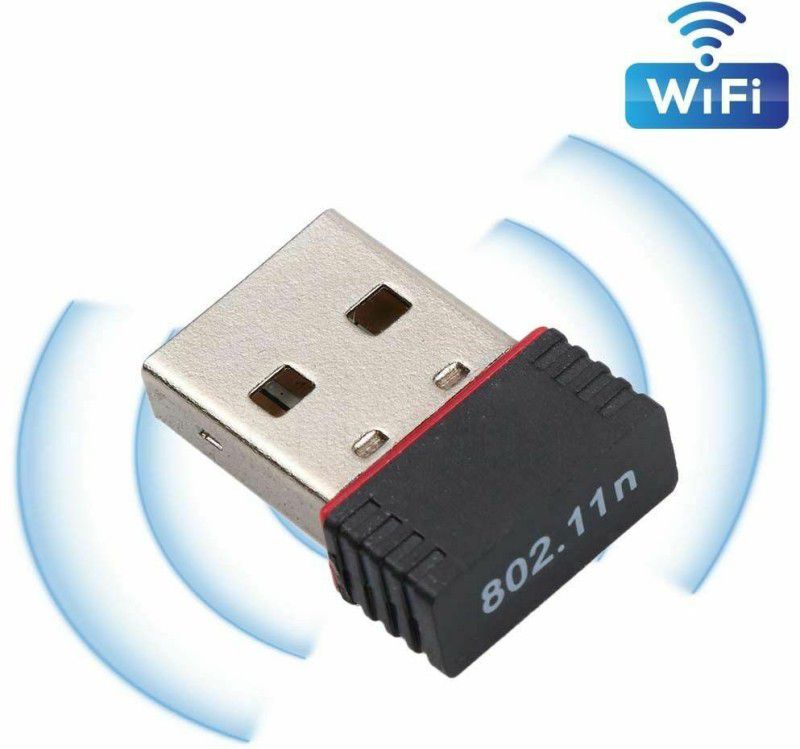 BUNAS 150 Mbps USB Wireless N 802.11n Nano USB WiFi N LAN Network Adapter Data Card  (Black)