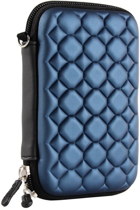 Frackson Pouch for Wi-fi Hotspot , Earphone, Mobile Charger, Power Bank, Hard Disk, Pen Drives, SD Memory Cards  (Blue, Hard Case, Pack of: 1)