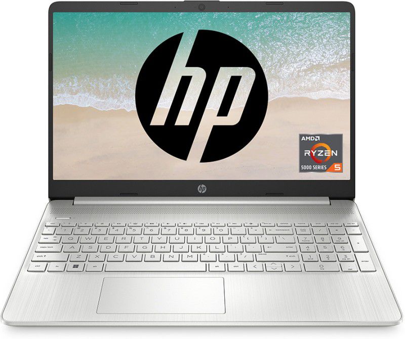 HP Ryzen 5 Hexa Core 5500U - (8 GB/512 GB SSD/Windows 11 Home) 14s-fq1092au Thin and Light Laptop  (14 inch, Natural Silver, 1.46 Kg, With MS Office)