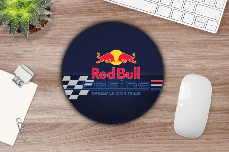 SANNU CREATION Red Bull Racing Rubber Round Mouse Pad For Laptop/Desktop/Computer Mousepad  (Multicolor)