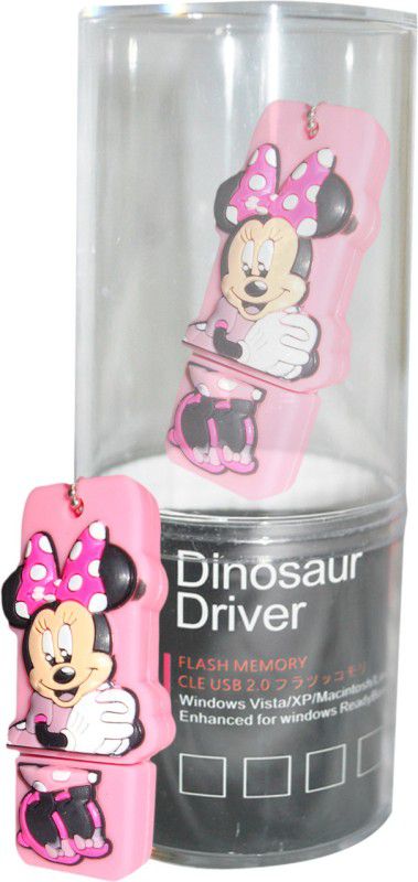 Dinosaur Drivers Mickey Pink 8 GB Pen Drive  (Multicolor)