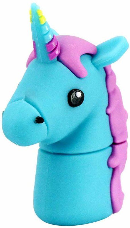 Tobo Cartoon Cute Unicorn 32GB USB Flash Drive Animal Horse Memory Thumb Stick Pendrive.(Blue & Pink) 32 Pen Drive  (Blue)